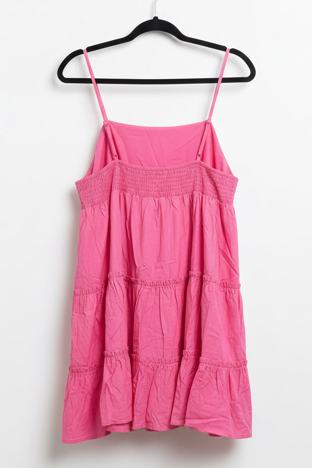 Bubblegum Pink Tiered Ruffle Babydoll Mini Dress