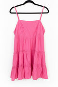 Bubblegum Pink Tiered Ruffle Babydoll Mini Dress
