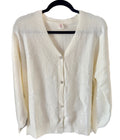 Like Love Sparkle Sequin V-Neck Button-Down Cardigan – Ivory