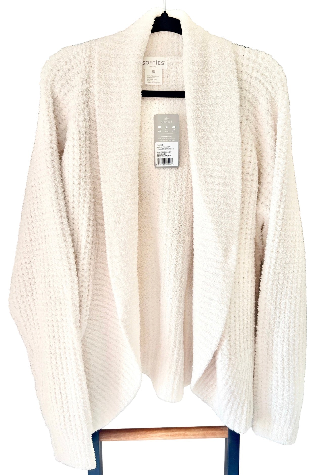 Softies Waffle Marshmallow Cocoon Cardigan