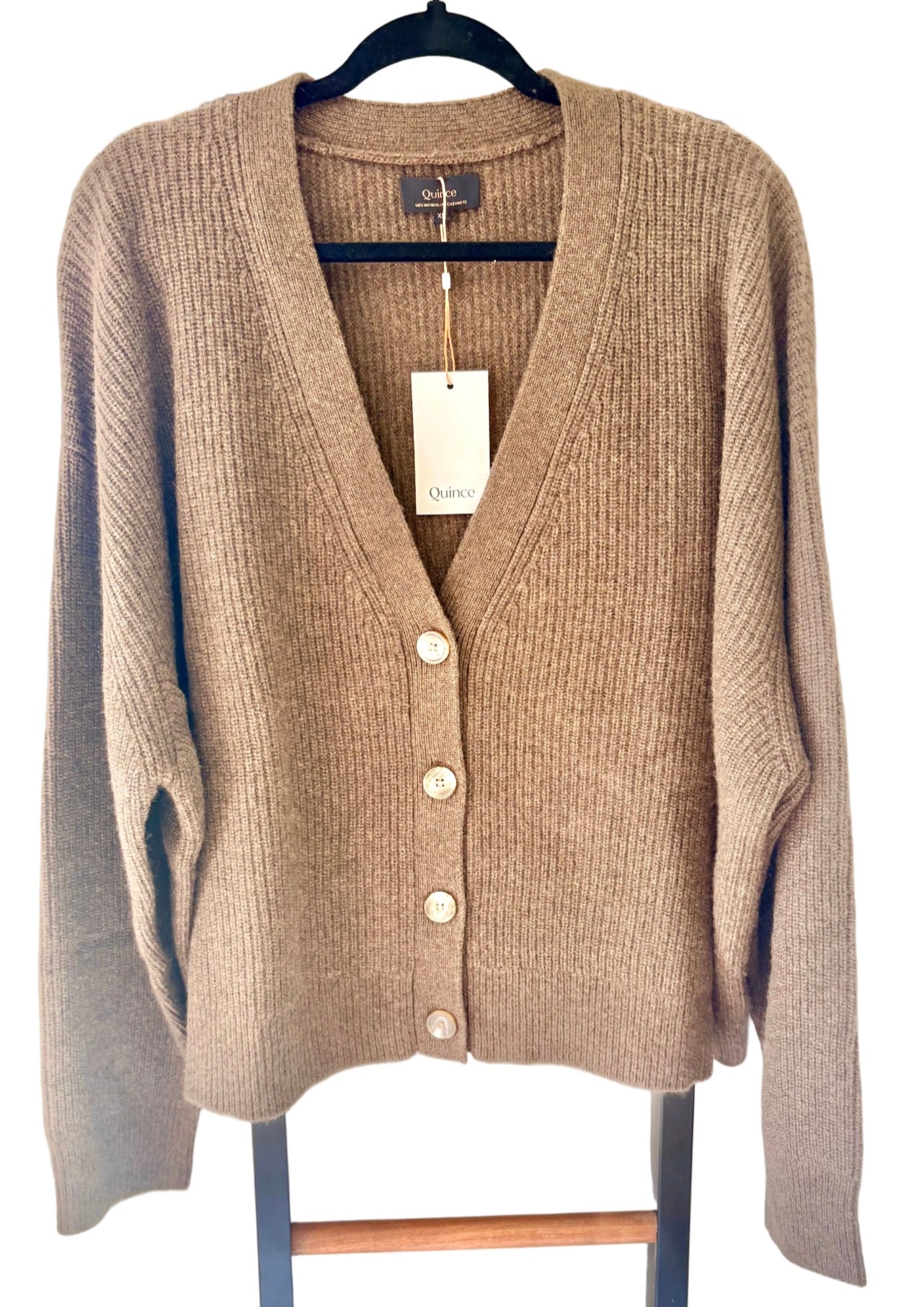 Quince Mongolian Cashmere Oversized Boyfriend Cardigan