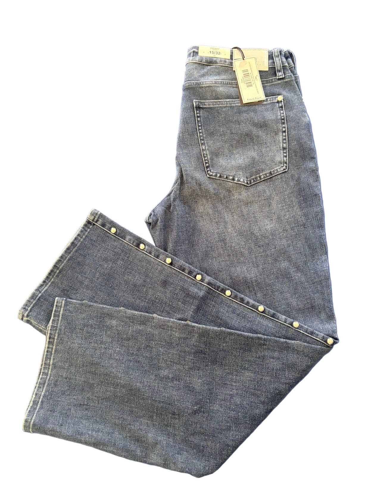 Judy Blue High Rise Dark Wash Studded Straight Leg Jeans 15/32