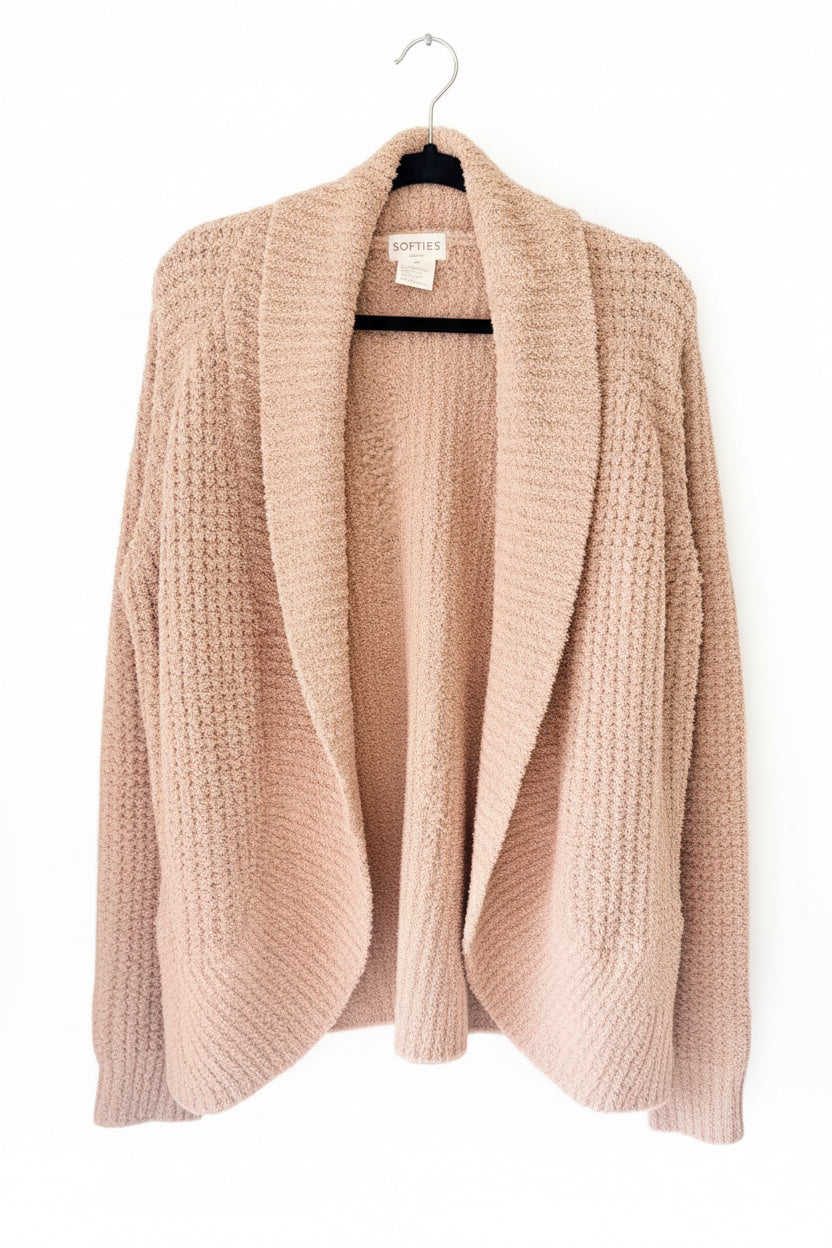 Softies Waffle Marshmallow Cocoon Cardigan