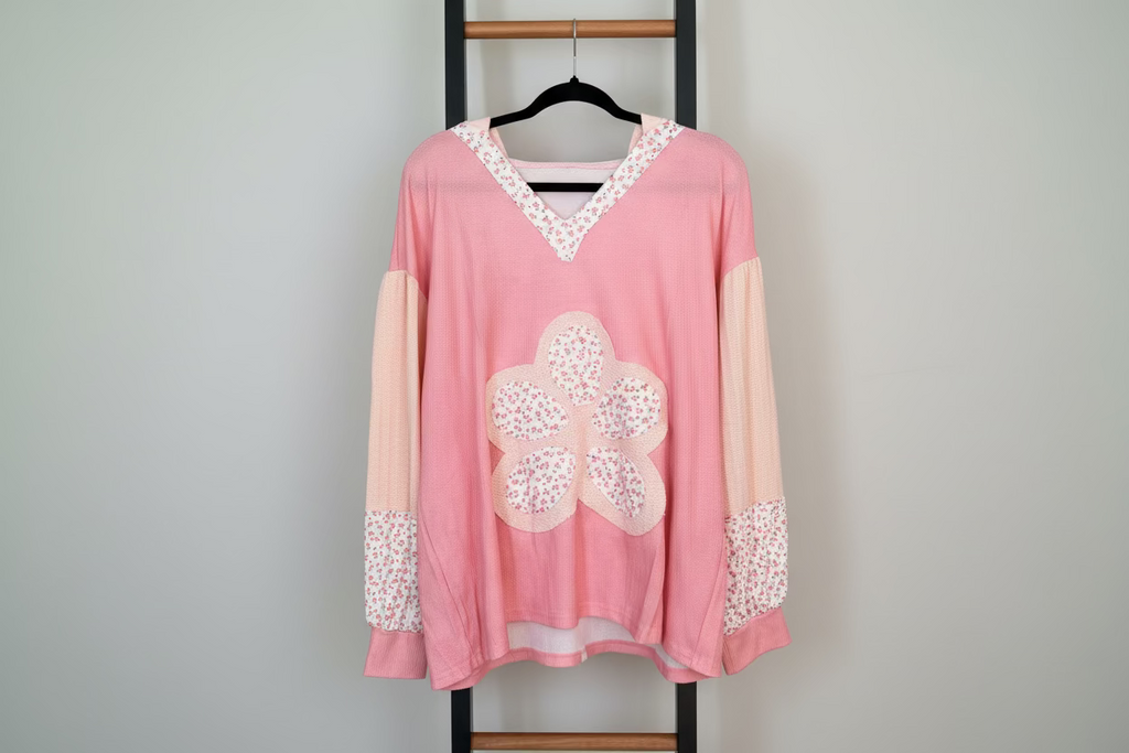 Blue Velvet Floral Medallion Patchwork Pullover – Dusty Rose