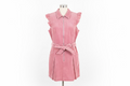 Pink Lily "Sunday Best" Corduroy Ruffle Sleeve Belted Dress – Rose Pink